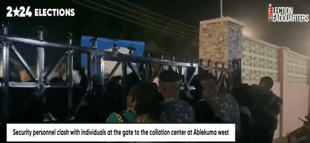 Mayhem at Ablekuma West as electorates force to break into collation centre